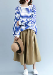 Mode Khaki Taschen Baumwolle Hose mit weitem Bein Frühling