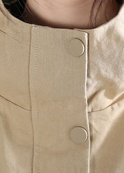 Fashion Khaki Zip Up Pockets Cotton trench coats Spring
