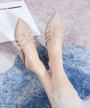 Fashion Light Purple Hollow Out Wedge Slide Sandals