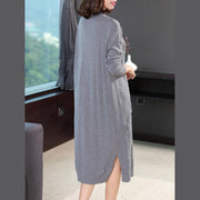 Fashion Loose Pure Color Knitted Dresses Women Casual Clothes