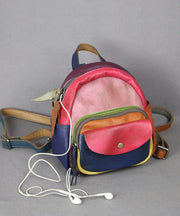 Fashion Multicolour Patchwork Calf Leather Backpack Bag