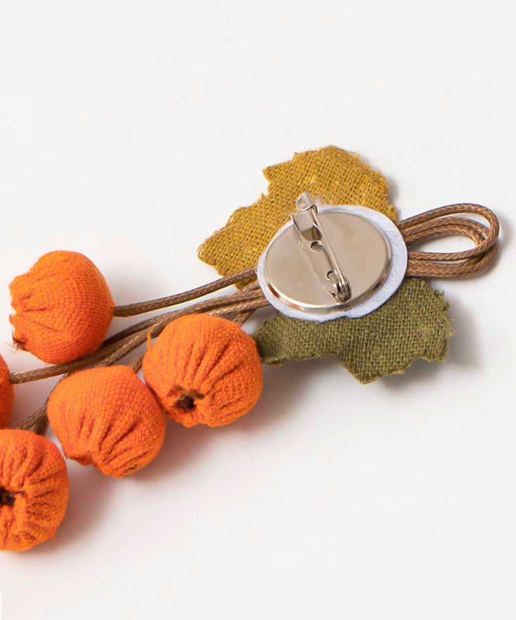 Fashion Orange Fabric Art Fruit Brooches