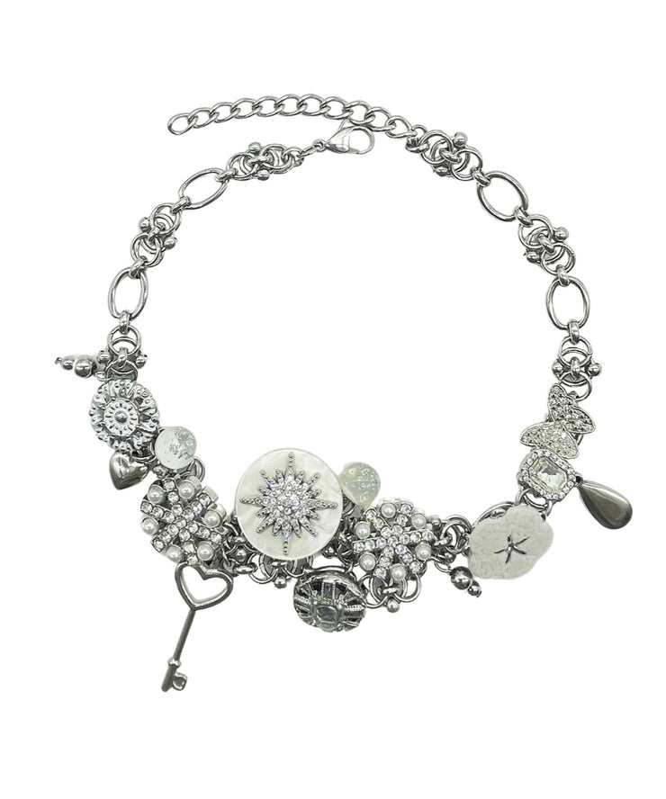 Fashion Original Design Zircon Nail Bead Stainless Steel Necklace