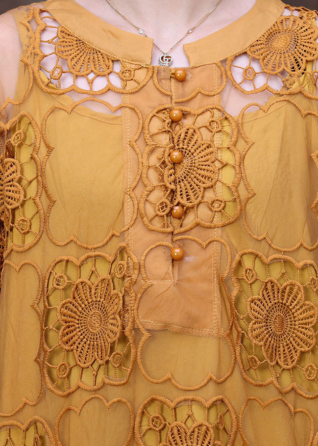 Mode lila O-Ausschnitt große Taschen aushöhlen Spitzenkleid und Spaghetti-Trägerkleid zweiteiliges Set mit kurzen Ärmeln