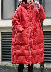 Fashion Red Hooded thick Duck Down Winter down coat