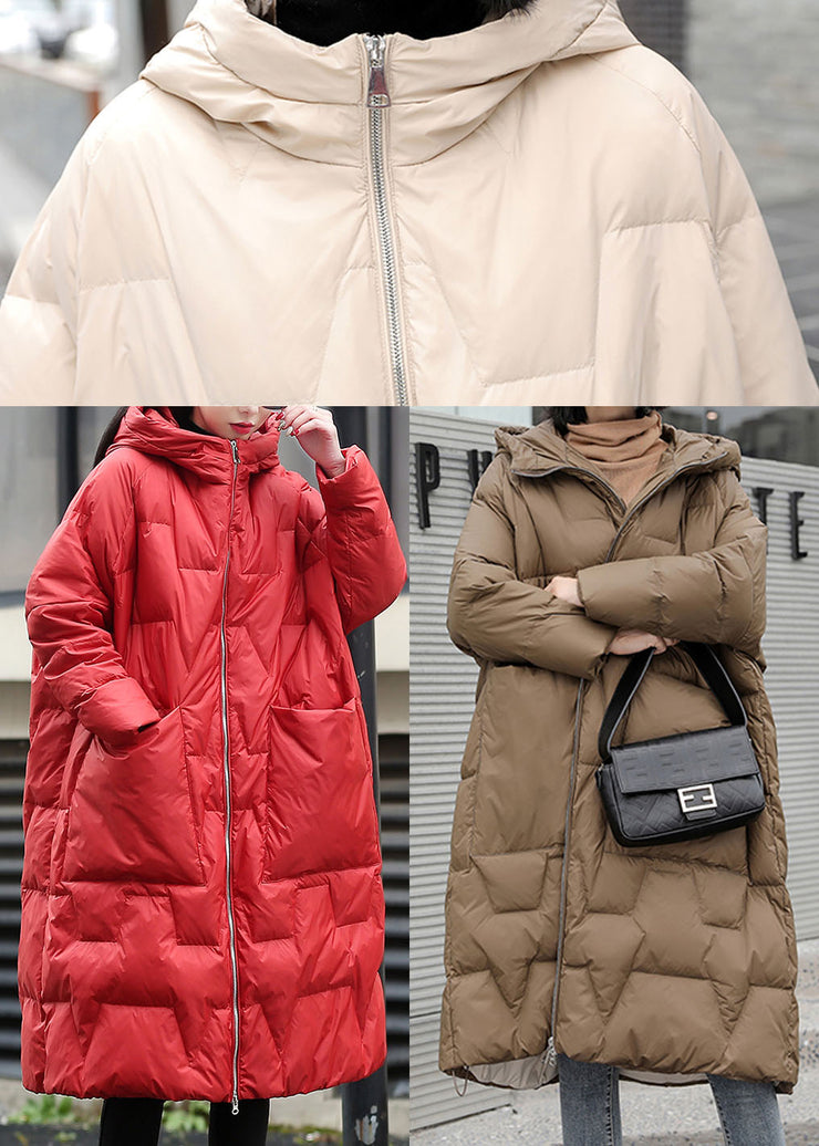 Fashion Red Hooded thick Duck Down Winter down coat