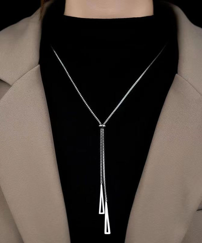 Fashion Stainless Steel Triangle Tassel Necklace