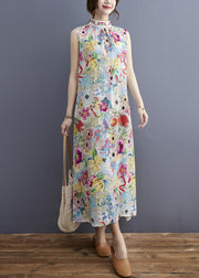 Fashion Turtleneck Print Holiday Maxi Dresses Summer