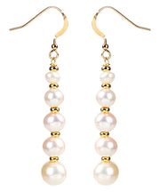 Fashion White 14K Gold Pearl Mother Shellfish Drop Earrings