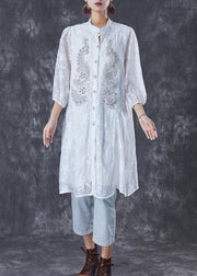 Fashion White Nail Bead Jacquard Cotton Dress Bracelet Sleeve