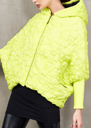 Fashion Yellow Zip Up Cloak Duck Down Winter-Daunenmantel
