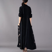 Mode schwarz karierte Mäntel plus Größe Patchwork Mantel Mode Mantel mit großem Saum