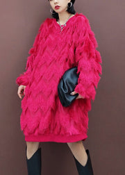 Mode Multi mit Kapuze Taschen Patchwork Pullover Streetwear Kleider Frühling