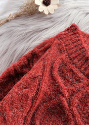 Fashion o neck baggy Sweater dresses Beautiful burgundy Tejidos knit dresses - SooLinen