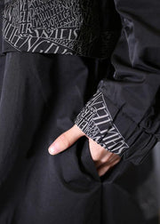 Fashion plus size Coats fall black zippered coats - SooLinen