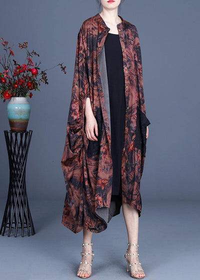 Fashionable Women's Summer Bat Sleeve Large Long Jacket - SooLinen