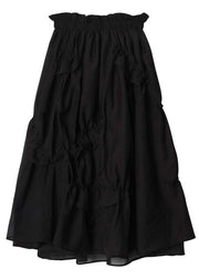 Fine Black wrinkled Patchwork Skirt Spring