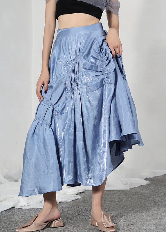 Feine blaue asymmetrische Sommer-Patchwork-Röcke