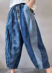 Fine Blue Patchwork fashion denim Pants Spring