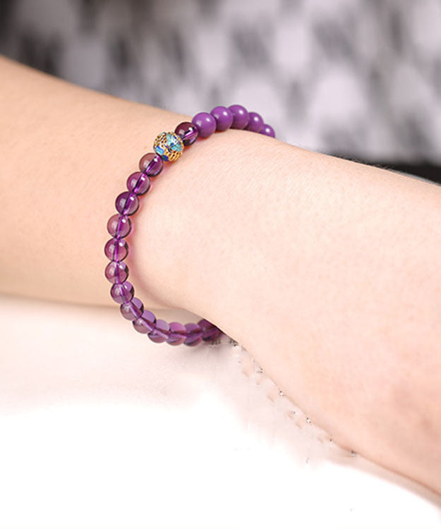 Fine Purple Crystal Enamel Contrast Color Bracelet