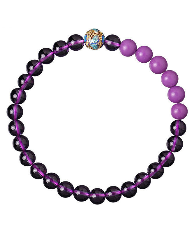Fine Purple Crystal Enamel Contrast Color Bracelet
