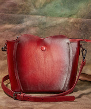 Fine Purple Rub color Paitings Calf Leather Messenger Bag