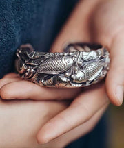 Fine Silk Sterling Silver Every Year There Is Fish Cuff