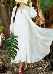 Fine White Oriental Long sleeve Hoodies Outwear SpringLinen - SooLinen