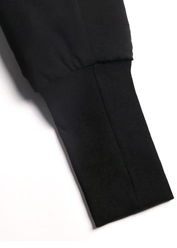 Fine black winter parkas oversize hooded zippered winter coats - SooLinen