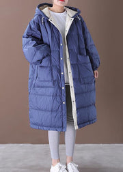 Fine blue goose Down coat plus size clothing snow jackets hooded pockets Luxury Jackets - SooLinen
