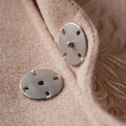 Fine nude pink Woolen Coats Women oversized long sleeve medium length jackets embroidery coats