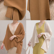 Fine nude sweaters casual Three Quarter sleeve knitted blouses 2018 cardigan blouse