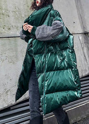 Fine oversize Jackets & Coats winter coats green thick high neck Parkas for women - SooLinen