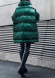 Fine oversize Jackets & Coats winter coats green thick high neck Parkas for women - SooLinen