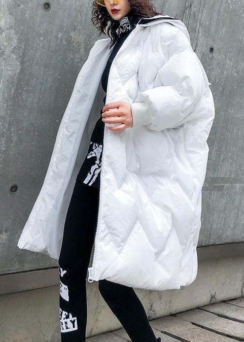 Fine oversized winter coats hooded zippered Parkas for women - SooLinen