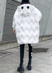 Fine oversized winter coats hooded zippered Parkas for women - SooLinen