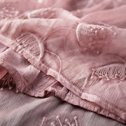 Feine rosa Stickerei Kaftane aus Seiden-Baumwollmischung lässige Kaftane mit O-Ausschnitt Neue Baggy-Kleider mit halben Ärmeln