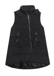 Fine plus size clothing winter jacket winter coats black hooded sleeveless Parkas for women - SooLinen