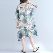 Fine prints chiffon dress plussize chiffon maxi dress boutique half sleeve asymmetric hem clothing dress