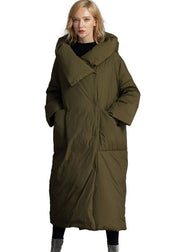 Plus Size Grey hooded Loose Winter Duck Down Puffer Coat