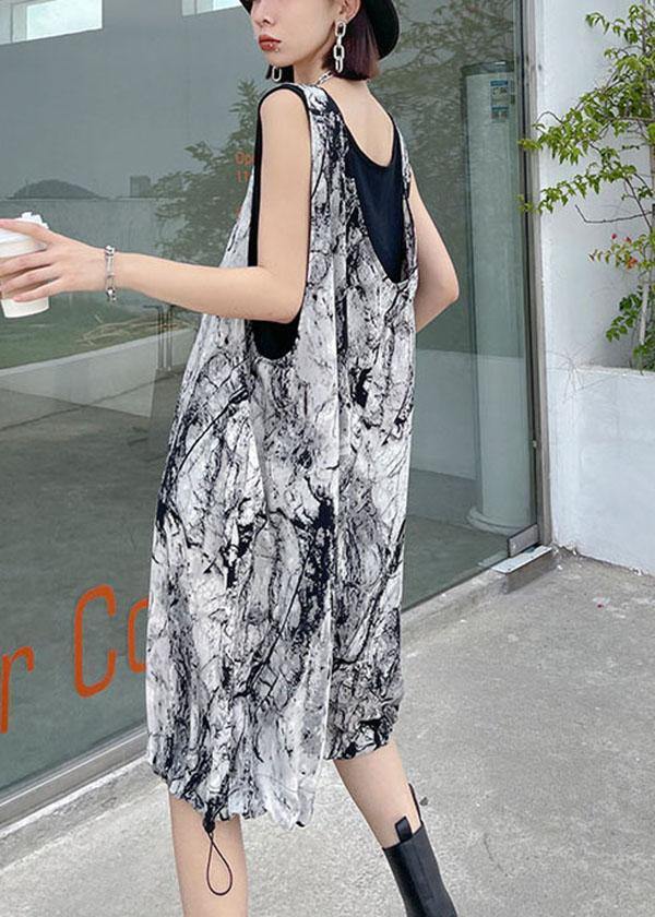 Fitted Grey Print Casualshorts jumpsuit pants - SooLinen