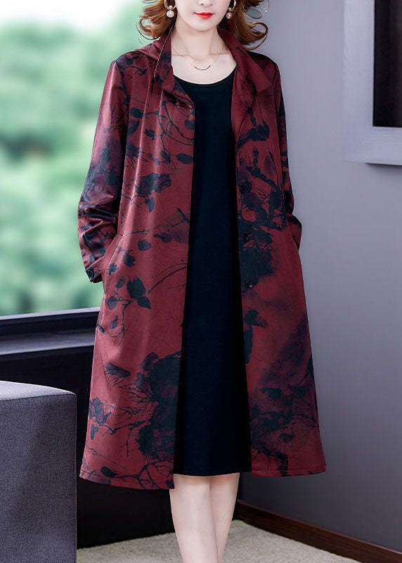 Fitted Mulberry Peter Pan Collar Print Silk Coat Outwear Long Sleeve