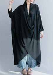 For Work black Sweater outfits Beautiful asymmetric Hipster fall knitwear - SooLinen