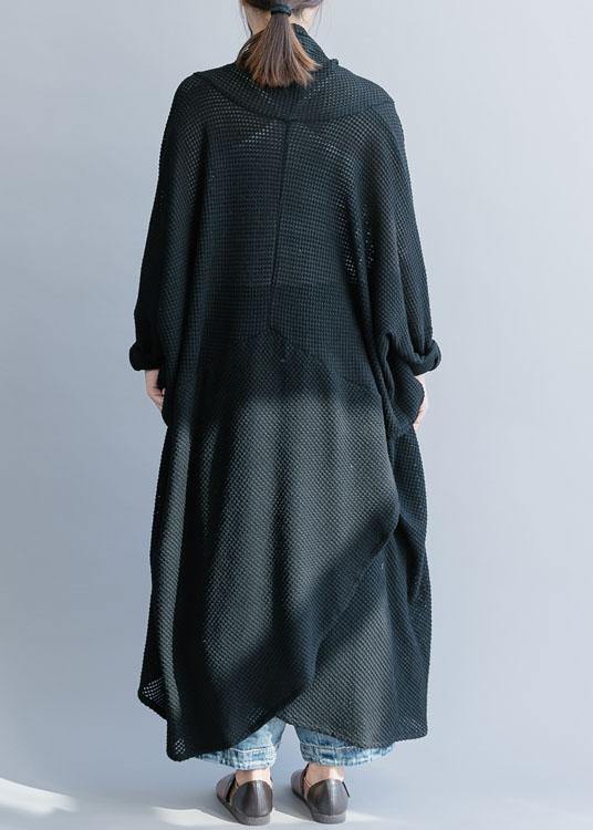 For Work black Sweater outfits Beautiful asymmetric Hipster fall knitwear - SooLinen