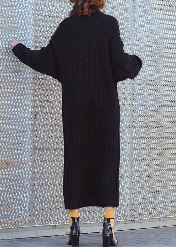 For Work high neck Sweater fall dresses Quotes black tunic knitwear - SooLinen