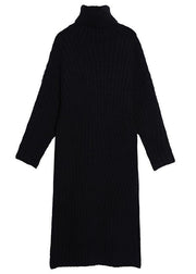 For Work high neck Sweater fall dresses Quotes black tunic knitwear - SooLinen