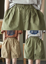 French Army Green Elastische Taillentaschen Baumwolle Overalls Shorts Sommer