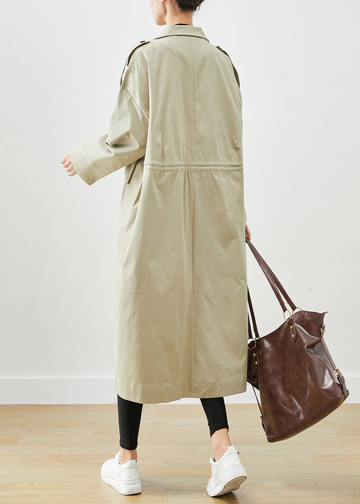 French Beige Oversized Big Pockets Cotton Coat Outwear Fall
