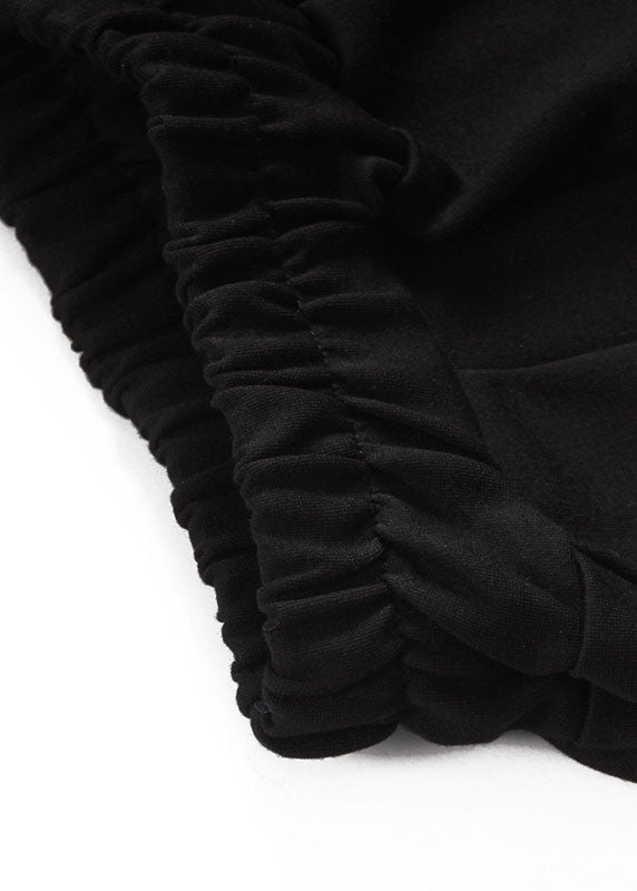 French Black Patchwork Tulle Skirt Pants Skirt