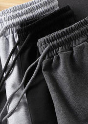 French Dark Gray Wild Pants Trendy Spring Elastic Waist Fashion Ideas Wide Leg Pants - SooLinen
